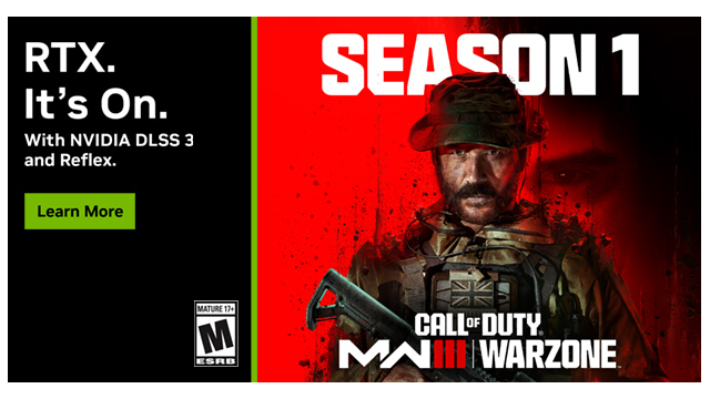 “使命召唤 (Call of Duty)”第一赛季为“战区 (Warzone)”带来 DLSS 3 AI 加速和 NVIDIA Reflex 技术支持